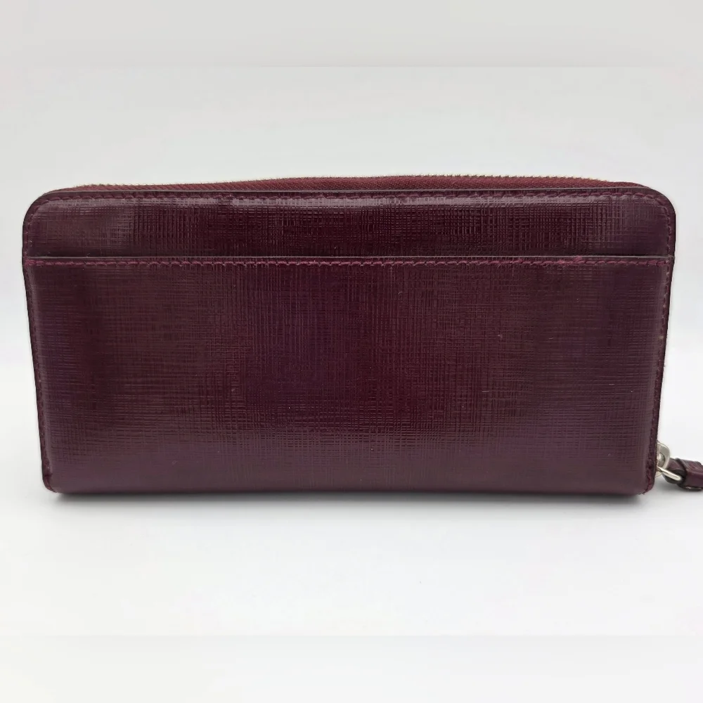 Coach Burgundy Patent Leather Wallet with Bow Accent - Picture 7 of 7